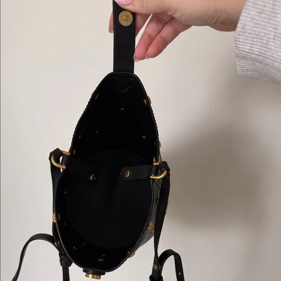 Rebecca Minkoff Black Crossbody Bag with Gold Heart Accents - Picture 6 of 10